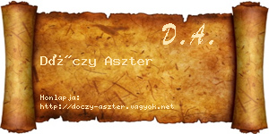 Dóczy Aszter névjegykártya